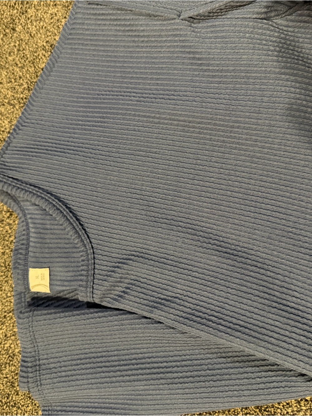 Ribbed Crewneck Top in Slate Blue - Women's
